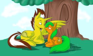 Rating: Safe Score: 0 Tags: 5:3 beard blush brushstroke cloud cutie_mark danjedi1 duo e621 equid equine eye_contact facial_hair fan_character feathered_wings feathers female feral hair hasbro horn looking_at_another male mammal midow my_little_pony mythological_creature mythological_equine mythology outside pegasus plant sky sunkiss tail tree winged_unicorn wings wood User: bunchy7s