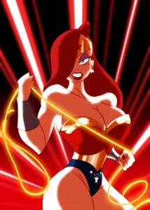 Rating: Safe Score: 0 Tags: armor bracers breasts cleavage clothed clothing crossover crown dc_comics disney e621 ear_piercing female girdle grandfathered_content headgear human human_only jessica_rabbit jewelry jimsam-x lasso mammal not_furry parody piercing solo superhero tiara who_framed_roger_rabbit wonder_woman User: bunchy7s