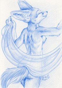 Rating: Questionable Score: 0 Tags: 2009 5_fingers anthro areola big_ears biped blue_and_white breasts butt canid canine cheek_tuft claws cloth colored_pencil_(artwork) cross-hatching e621 eyebrows eyelashes eyes_closed facial_markings facial_tuft female fennec_fox fingers fluffy fluffy_tail footprint fox grin hatching_(art) head_markings head_tilt holding_object humanoid_hands inner_ear_fluff mammal markings monochrome nipples nude pawprint portrait rear_view shaded side_boob signature silentravyn silk simple_background sketch smile snout solo standing tail tear_(marking) textured_background three-quarter_portrait traditional_media_(artwork) translucent true_fox tuft User: bunchy7s