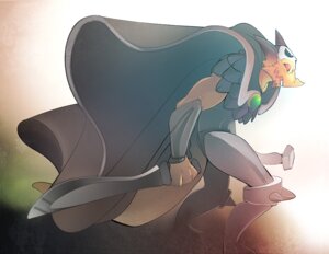 Rating: Safe Score: 0 Tags: anthro armor beard canid canine cape clothing e621 facial_hair goatee horn male mammal melee_weapon red_eyes solo sword tsampikos weapon User: bunchy7s