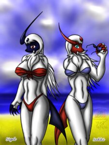 Rating: Safe Score: 0 Tags: 2010 5_fingers absol anthro beach big_breasts bikini blue_eyes breasts chest_tuft clothed clothing detailed_background duo e621 eyewear female fingers fur generation_3_pokemon glasses hair horn long_hair looking_at_viewer nintendo open_mouth outside pokemon pokemon_(species) red_eyes sakki_(snowfyre) sand sea seaside shiny_pokemon sigel_(snowfyre) skimpy sky snowfyre standing swimwear tuft two-piece_swimsuit water white_body white_fur white_hair User: bunchy7s