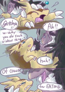 Rating: Safe Score: 0 Tags: ambiguous_gender comic dialogue duo e621 english_text feral flaaffy furgemancs generation_2_pokemon generation_3_pokemon hannie linoone multiple_scenes nintendo pokemon pokemon_(species) text User: bunchy7s