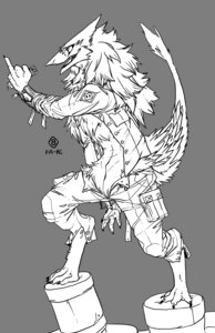 Rating: Safe Score: 0 Tags: 2011 alpha_channel anthro biped claws derfreischutz e621 gesture hand_gesture hi_res male mammal middle_finger monochrome sergal simple_background slipknot solo standing tail transparent_background User: bunchy7s