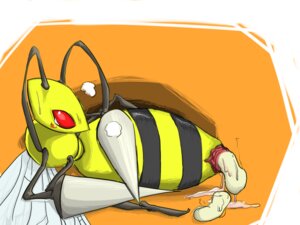 Rating: Explicit Score: 0 Tags: 4:3 antennae_(anatomy) arthropod beedrill blush breath e621 egg female feral generation_1_pokemon genitals hymenopteran insect insect_wings lying nintendo on_side oviposition panting pokemon pokemon_(species) red_eyes simple_background slime solo stripes unknown_artist vulva wings User: bunchy7s