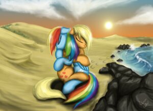 Rating: Safe Score: 0 Tags: 2012 applejack_(mlp) beach blonde_hair blue_body blue_feathers blue_fur cloud cutie_mark desert detailed_background duo e621 earth_pony equid equine eyes_closed feathered_wings feathers female female/female feral friendship_is_magic fur hair hasbro hill horse hug leyanor mammal multicolored_hair multicolored_tail my_little_pony mythological_creature mythological_equine mythology orange_body orange_fur outside pegasus pony rainbow_dash_(mlp) rainbow_hair rainbow_tail rock sand sea seaside sky sun tail water wave wings User: bunchy7s