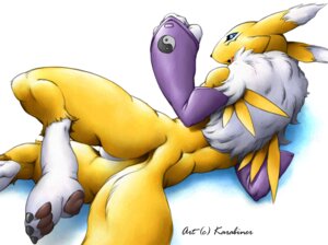 Rating: Safe Score: 0 Tags: 2005 anthro armwear bandai_namco belly biped black_sclera blue_eyes butt canid canine chest_tuft clothing countershading digimon digimon_(species) e621 elbow_gloves facial_markings fangs featureless_crotch female fur gloves handwear head_markings karabiner looking_at_viewer looking_back lying mammal markings multicolored_body multicolored_fur on_side pawpads paws renamon simple_background solo tail teeth tuft two_tone_body two_tone_fur white_background white_belly white_body white_fur yellow_body yellow_fur yellow_tail yin_yang User: bunchy7s