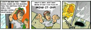 Rating: Safe Score: 0 Tags: clothing comic dialogue e621 english_text fire furwillfly human humor male mammal not_furry outside religion text User: bunchy7s