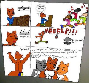 Rating: Safe Score: 0 Tags: anthro bodily_fluids bomb canid canine cloud comic crying e621 english_text explosion explosives female group heart_symbol keyboard_instrument male mammal mushroom_cloud musical_instrument musical_note musical_symbol piano playing_music playing_piano symbol tears text unknown_artist upright_piano what User: bunchy7s