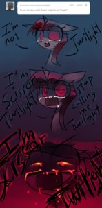 Rating: Questionable Score: 0 Tags: abstract_background askscissortwilight bodily_fluids crying drooling e621 emotional english_text equid equine female feral friendship_is_magic fur hair hasbro hi_res horn insane iopichio mammal multicolored_hair my_little_pony mythological_creature mythological_equine mythology purple_body purple_fur purple_hair runny_nose saliva scissor_twilight simple_background solo tears text tumblr twilight_sparkle_(mlp) two_tone_hair unicorn wide_eyed yelling User: bunchy7s Rating: Questionable Score: 0 Tags: abstract_background askscissortwilight bodily_fluids crying drooling e621 emotional english_text equid equine female feral friendship_is_magic fur hair hasbro hi_res horn insane iopichio mammal multicolored_hair my_little_pony mythological_creature mythological_equine mythology purple_body purple_fur purple_hair runny_nose saliva scissor_twilight simple_background solo tears text tumblr twilight_sparkle_(mlp) two_tone_hair unicorn wide_eyed yelling User: bunchy7s