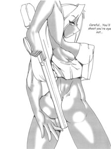 Rating: Questionable Score: 0 Tags: bottomless breasts brianna_diggers butt censored clothed clothing convenient_censorship crop_top e621 english_text female fred_perry gold_digger gun hi_res human looking_at_viewer looking_back mammal monochrome nipple_outline ranged_weapon shirt side_boob simple_background skimpy solo text topwear translucent translucent_clothing translucent_topwear weapon white_background white_clothing white_topwear User: bunchy7s