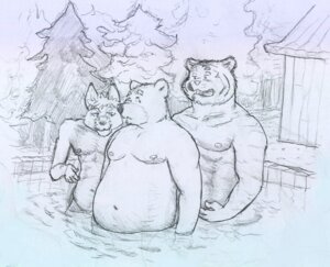 Rating: Safe Score: 0 Tags: anthro barazoku bathing bear canid canine canis e621 felid group irian male male/male mammal nude osos outside overweight overweight_male pantherine slightly_chubby tiger wolf User: bunchy7s
