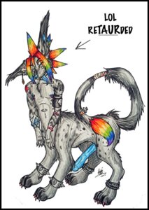 Rating: Explicit Score: 0 Tags: anthro erection fishnet goth horsecock male penis piercing rainbow rensis rensis_schmitt rule34 slur tattoo taur User: bunchy7s