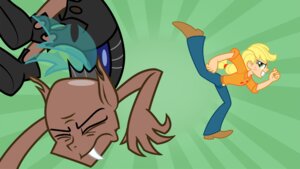 Rating: Safe Score: 0 Tags: 16:9 alternate_species applejack_(mlp) arthropod changeling_(mlp) duo e621 equid female feral fight friendship_is_magic hasbro hi_res human humanized insect_wings kick mammal my_little_pony trinityinyang widescreen wings User: bunchy7s