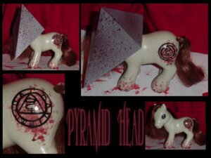 Rating: Questionable Score: 0 Tags: 2006 4:3 alternate_species blood bodily_fluids brown_hair crossover e621 earth_pony equid equine feral figurine for_a_head hair hasbro horse konami male mammal mlp_g3 my_little_pony my_little_pony_(2003) object_head ponification pony pre-g4 pyramid_head quadruped real silent_hill solo tail tan_body venessa_(artist) User: bunchy7s