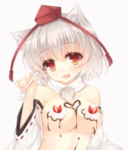 Rating: Questionable Score: 0 Tags: animal_humanoid armwear blush breasts candy canid canid_humanoid canine canine_humanoid canis chocolate clothing cutlery dairy_products dessert detached_sleeves e621 female food fork fruit grey_hair hair hat headgear headwear humanoid kitchen_utensils looking_at_viewer mammal mammal_humanoid miko_92 momiji_inubashiri mostly_nude orange_eyes plant pom_clothing red_eyes short_hair simple_background smile solo strawberry tokin_hat tools touhou whipped_cream white_background wolf wolf_humanoid User: bunchy7s
