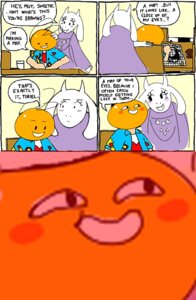 Rating: Safe Score: 0 Tags: 2015 anthro blush boss_monster_(undertale) bovid caprine close-up comic conditional_dnp digital_media_(artwork) drawing_(action) e621 english_text exed_eyes fangs female fur klondike_bar mammal parody pencil_(object) smile source_request teeth text toriel undertale undertale_(series) white_body white_fur User: bunchy7s