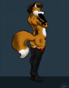 Rating: Questionable Score: 0 Tags: anthro black_body black_fur blush butt canid canine chastity_cage chastity_device clothed clothing countershading cross crossdressing damian_fox_(neoneon) dipstick_tail e621 femboy fox fur gloves_(marking) inverted_cross legwear male mammal markings multicolored_tail neoneon orange_body orange_fur phallic_chastity_device shy slightly_chubby solo stockings tail tail_markings wearing_chastity_cage wearing_chastity_device white_body white_countershading white_fur User: bunchy7s