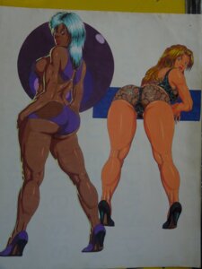 Rating: Questionable Score: 0 Tags: 2girls ass bent_over blonde_hair blue_hair curvy dark-skinned_female dark_skin female gostspkr high_heels long_hair looking_back pose rule34 thick_thighs wide_hips User: bunchy7s