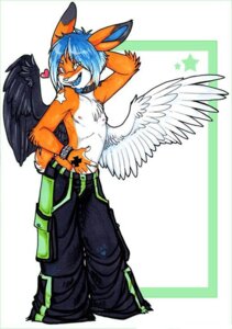 Rating: Safe Score: 0 Tags: 5_fingers anthro bare_chest black_bottomwear black_clothing black_collar black_markings black_pants black_wings black_wristband blue_hair blue_nose blue_tongue bottomwear cargo_pants clothed clothing collar collarbone e621 feathered_wings feathers fingers fluffy fluffy_tail front_view full-length_portrait fur glamfur green_bottomwear green_clothing green_pants hair heart_symbol lagomorph looking_at_viewer male mammal markings mismatched_wings multicolored_body multicolored_bottomwear multicolored_clothing multicolored_fur multicolored_hair open_mouth orange_body orange_fur orange_tail pants portrait rave_pants roum_(character) skvader snout solo standing star straight_edge studded_collar studded_wristband studs tail tongue topless two_tone_body two_tone_bottomwear two_tone_clothing two_tone_fur two_tone_hair two_tone_pants two_tone_tail white_body white_fur white_hair white_tail white_wings wings wristband zeriara User: bunchy7s