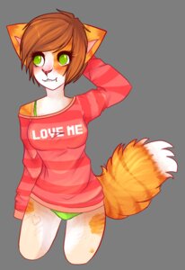 Rating: Safe Score: 0 Tags: 2014 alpha_channel anthro blush clothing dance2forget e621 felid female fur green_eyes luxie mammal panties piercing smile solo underwear User: bunchy7s