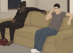 Rating: Explicit Score: 0 Tags: animal_genitalia anthro arakupa balls biceps black_body black_fur black_nose blush bottomwear brown_body brown_eyes brown_fur canid canine canis clothing dog_tags domestic_dog duo e621 erection fangs footwear fur furniture genitals grin human interspecies legwear male male/male mammal mastiff masturbation molosser muscular nude open_mouth pants pecs penile penile_masturbation penis pose rottweiler sheath shirt sitting smile socks sofa tapering_penis teeth topwear User: bunchy7s