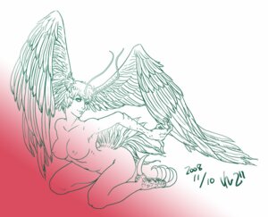 Rating: Questionable Score: 0 Tags: 1girls 2008 antennae armpits breasts claws devilman drawn feathers female harpy head_wings humanoid kneeling large_breasts leaning_forward monster_girl nude pubic_hair rede_(artist) rule34 sirene smile solo tail talons villainess wings User: bunchy7s