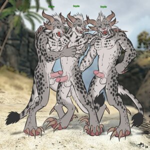 Rating: Explicit Score: 0 Tags: 1:1 2013 4_toes armpit_hair balls biped body_hair charr claws digitigrade e621 erection fangs feet felid fur genitals grey_body grey_fur group guild_wars horn humanoid_genitalia humanoid_penis looking_at_viewer male male/male mammal mesmer nipples nude outdoor_nudity penis selfcest spots square_crossover tail tail_tuft taj_(artist) teeth toe_claws toes tongue trio tuft User: bunchy7s