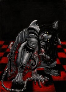 Rating: Safe Score: 0 Tags: alice_in_wonderland alice_liddell alice_madness_returns american_mcgee's_alice animal_humanoid black_hair cat_humanoid cheshire_cat cheshire_cat_(mcgee) cheshire_cat_(species) claws clothed clothing creepy demon domestic_cat e621 felid felid_humanoid feline feline_humanoid felis female hair head_tilt human humanoid hybrid looking_at_viewer maliciousmisery mammal mammal_humanoid solo yellow_eyes User: bunchy7s