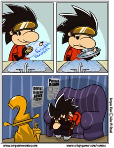 Rating: Safe Score: 0 Tags: alex_di_stasi award big_nose black_hair chair clothing comic cookware corpse_run_comics depression dish e621 eyewear fingerless_gloves frying_pan furniture gloves goggles hair handwear happy head_on_hand human humor kitchen_utensils male mammal not_furry pattern_background pinstripes poster recliner sad simple_background snowboard_kids spiky_hair sponge striped_background text tools trophy url User: bunchy7s