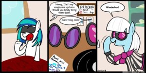 Rating: Safe Score: 0 Tags: 2:1 blue_hair braindps comic diploma e621 earth_pony equid equine eyewear female feral friendship_is_magic glasses hair hasbro horse mammal my_little_pony photo_finish_(mlp) pony sunglasses vinyl_scratch_(mlp) white_hair User: bunchy7s