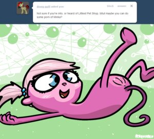 Rating: Explicit Score: 0 Tags: anus atelid blush butt e621 english_text female feral fur genitals haplorhine hasbro littlest_pet_shop littlest_pet_shop_(2012) lying mammal minka_mark monkey new_world_monkey on_back onihidden pink_body pink_fur presenting primate solo spider_monkey tail text tumblr vulva User: bunchy7s