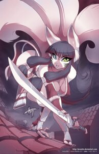 Rating: Questionable Score: 0 Tags: 2011 action_pose anthro big_breasts black_hair blue_eyes bottomwear breasts building canid canine catsune claws cleavage clothed clothing detailed detailed_background domestic_cat e621 facial_markings felid feline felis female fox fur green_eyes hair head_markings heterochromia hybrid jesonite kitsucat lips loincloth long_hair looking_at_viewer mammal markings melee_weapon multi_tail ninja nipple_outline on_roof outside pose rooftop sakiko solo stripes sword tail toony warrior weapon white_body white_fur white_nose User: bunchy7s