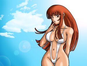 Rating: Questionable Score: 0 Tags: breasts brown_hair cleavage closed_mouth female female_only hair human ken_marinaris kzyua large_breasts long_hair navel red_eyes rule34 sky sling_bikini solo standing text thigh_gap wide_hips zone_of_the_enders User: bunchy7s