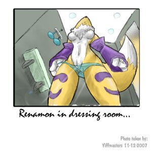 Rating: Explicit Score: 0 Tags: 2007 anthro armwear bandai_namco biped breasts canid canine chest_tuft clothed clothing digimon digimon_(species) dipstick_tail e621 elbow_gloves english_text female fitting_room fur genitals gloves handwear leg_markings low-angle_view mammal markings mirror navel panties partially_clothed renamon solo standing tail tail_markings text topless translucent translucent_clothing tuft underwear underwear_down vulva yellow_body yellow_fur yiffmasters User: bunchy7s