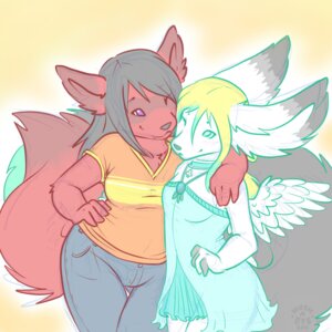 Rating: Safe Score: 0 Tags: 1:1 anthro black_hair blonde_hair blue_eyes bottomwear clothing denim denim_bottomwear denim_clothing duo e621 feathered_wings feathers female hair hug hush-a-bye jeans jewelry necklace one_eye_closed pants purple_eyes skinny slim tail unknown_species wings User: bunchy7s
