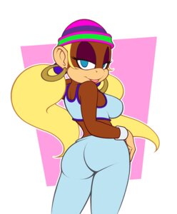 Rating: Safe Score: 0 Tags: abstract_background alternative_fashion amekaji anthro bedroom_eyes blonde_hair blue_eyes breasts butt clothed clothing donkey_kong_(series) e621 ear_piercing ear_ring female ganguro_(fashion) gyaru hair hoop_ear_ring j-fashion kong looking_at_viewer mammal midriff narrowed_eyes nintendo nitro piercing primate ring_piercing seductive simple_background solo tiny_kong y2k_(fashion) User: bunchy7s
