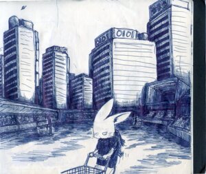 Rating: Safe Score: 0 Tags: ambiguous_gender anthro blue_and_white blue_theme city clothed clothing detailed detailed_background e621 fully_clothed group holding_object lagomorph leporid mammal monochrome oratnir outside pen_(artwork) rabbit shopping_cart solo_focus toony traditional_media_(artwork) User: bunchy7s