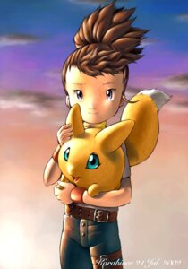 Rating: Safe Score: 0 Tags: 2002 baby_digimon bandai_namco belt blue_eyes bottomwear brown_hair clothing cloud denim denim_bottomwear denim_clothing digimon digimon_(species) dipstick_tail duo e621 female flowing_hair fur hair hug human jeans karabiner mammal markings neonate outside pants purple_eyes rika_nonaka size_difference sky sunset tail tail_markings viximon wind yellow_body yellow_fur young young_human User: bunchy7s