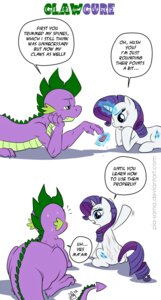 Rating: Questionable Score: 0 Tags: 2013 blue_eyes blue_eyeshadow blush bodily_fluids comic cutie_mark dialogue digital_media_(artwork) dragon duo e621 english_text equid equine eyeshadow fangs female feral friendship_is_magic glowing green_eyes hasbro horn magic makeup male mammal my_little_pony mythological_creature mythological_equine mythological_scalie mythology open_mouth pia-sama rarity_(mlp) scalie scratch simple_background sparkles spike_(mlp) sweat tail teeth text unicorn white_background User: bunchy7s