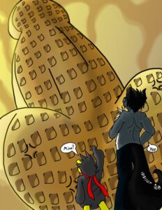 Rating: Explicit Score: 0 Tags: 2007 anthro aubrin aubrin_(aubrin) avian beak bird black_body black_fur black_hair bottomwear canid canine canis chest_tuft clothing cockwaffle deimion deimion_j_shadowwolf dialogue duo e621 english_text food food_fetish fur grey_body grey_fur hair hi_res humor lol_comments male mammal meme pants ribbons suggestive suggestive_food tail text tuft waffle what wolf User: bunchy7s