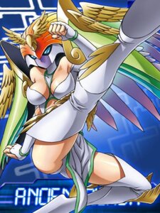 Rating: Questionable Score: 0 Tags: 3:4 ancientkazemon armor bandai_namco blue_background blue_eyes boots breasts cleavage clothed clothing digimon digimon_(species) e621 feathered_wings feathers female footwear headgear helmet low_res maximilian-destroyer nipples shoes simple_background skimpy solo wings User: bunchy7s