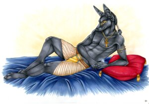 Rating: Safe Score: 0 Tags: 2011 ankh anthro anubian_jackal anubite black_body black_fur canid canine canis clothed clothing deity e621 egyptian egyptian_clothing fur jackal korrok looking_at_viewer male mammal nipples pinup pose shendyt solo User: bunchy7s