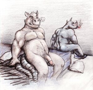 Rating: Explicit Score: 0 Tags: after_sex anthro bed bed_sheet bedding bodily_fluids butt cigar clothing cum duo e621 flaccid furniture genital_fluids genitals hi_res horn humanoid_genitalia humanoid_penis lutefisk male male/male mammal muscular penis pillow rhinoceros slightly_chubby smoke smoking suid suine sus_(pig) underwear wild_boar User: bunchy7s