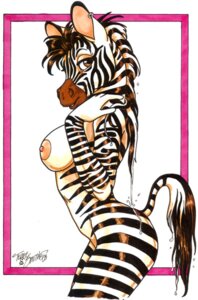 Rating: Questionable Score: 0 Tags: 2008 anthro biped breasts brown_eyes e621 ear_piercing equid equine female hair looking_at_viewer mammal nipples nude piercing pink_nipples side_view signature simple_background solo standing stripes tail terrie_smith traditional_media_(artwork) wet wet_hair white_background zebra User: bunchy7s