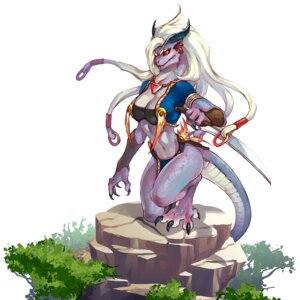 Rating: Questionable Score: 0 Tags: 1:1 anthro bottomwear breasts claws cleavage clothed clothing dragon e621 ear_piercing female furgonomics gem grey_body grey_scales hair horn jewelry lady-bug loincloth melee_weapon midriff mythological_creature mythological_scalie mythology necklace non-mammal_breasts pendant piercing plant red_eyes rock ruby_(gem) scales scalie simple_background skimpy solo sword tail tree wakky warrior weapon white_background white_body white_hair white_scales yellow_sclera User: bunchy7s