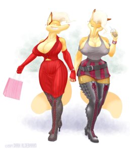 Rating: Questionable Score: 0 Tags: anthro arial armwear belt big_breasts boots bottomwear breasts canid canine cleavage clothed clothing dark_aldebaran duo e621 ear_piercing elbow_gloves female fishnet_clothing footwear fox gloves hand_holding handwear hi_res high_heeled_boots high_heels legwear mammal mnemora piercing shoes skirt tail thigh_boots thigh_highs User: bunchy7s