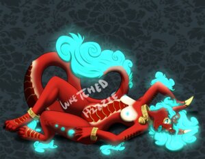 Rating: Questionable Score: 0 Tags: anthro artist_collaboration bell bioluminescence blue_body blue_fur blue_hair breasts canid canine canis collar domestic_dog dragon e621 female fur furred_dragon furred_scalie glowing hair hizzie hybrid long_hair looking_at_viewer mammal mythological_creature mythological_scalie mythology non-mammal_breasts nude pinup pose scalie seductive solo spots tail tail_tuft tuft wretched User: bunchy7s