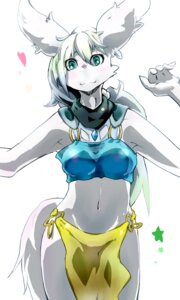 Rating: Safe Score: 0 Tags: 3:5 anthro blue_eyes bottomwear breasts canid canine clothing crotch_apron e621 female fox hair heart_symbol jewelry loincloth looking_at_viewer mammal minogara navel pinup pose simple_background solo star tail white_background white_hair User: bunchy7s