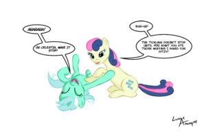 Rating: Safe Score: 0 Tags: bonbon_(mlp) cutie_mark duo e621 earth_pony english_text equid equine female feral friendship_is_magic hasbro horn horse lunar_apologist lyra_heartstrings_(mlp) mammal my_little_pony mythological_creature mythological_equine mythology pony simple_background tail text tickling unicorn white_background User: bunchy7s