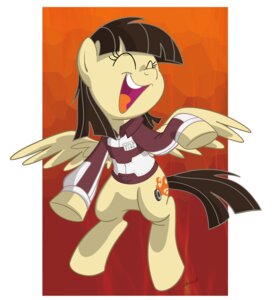 Rating: Safe Score: 0 Tags: 2012 brown_hair clothing cutie_mark e621 equid equine feathered_wings feathers female feral friendship_is_magic hair hasbro jacket laugh mammal my_little_pony mythological_creature mythological_equine mythology pegasus quadruped sibsy simple_background solo tail topwear wild_fire_(mlp) wings User: bunchy7s